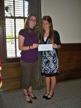 Stacey R. Hagenson (right), recipient of the Omicron Delta Kappa Freshman Leadership Award
